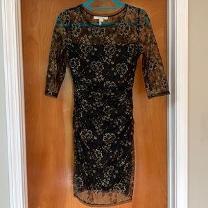 Black & Gold Lace Party Dress